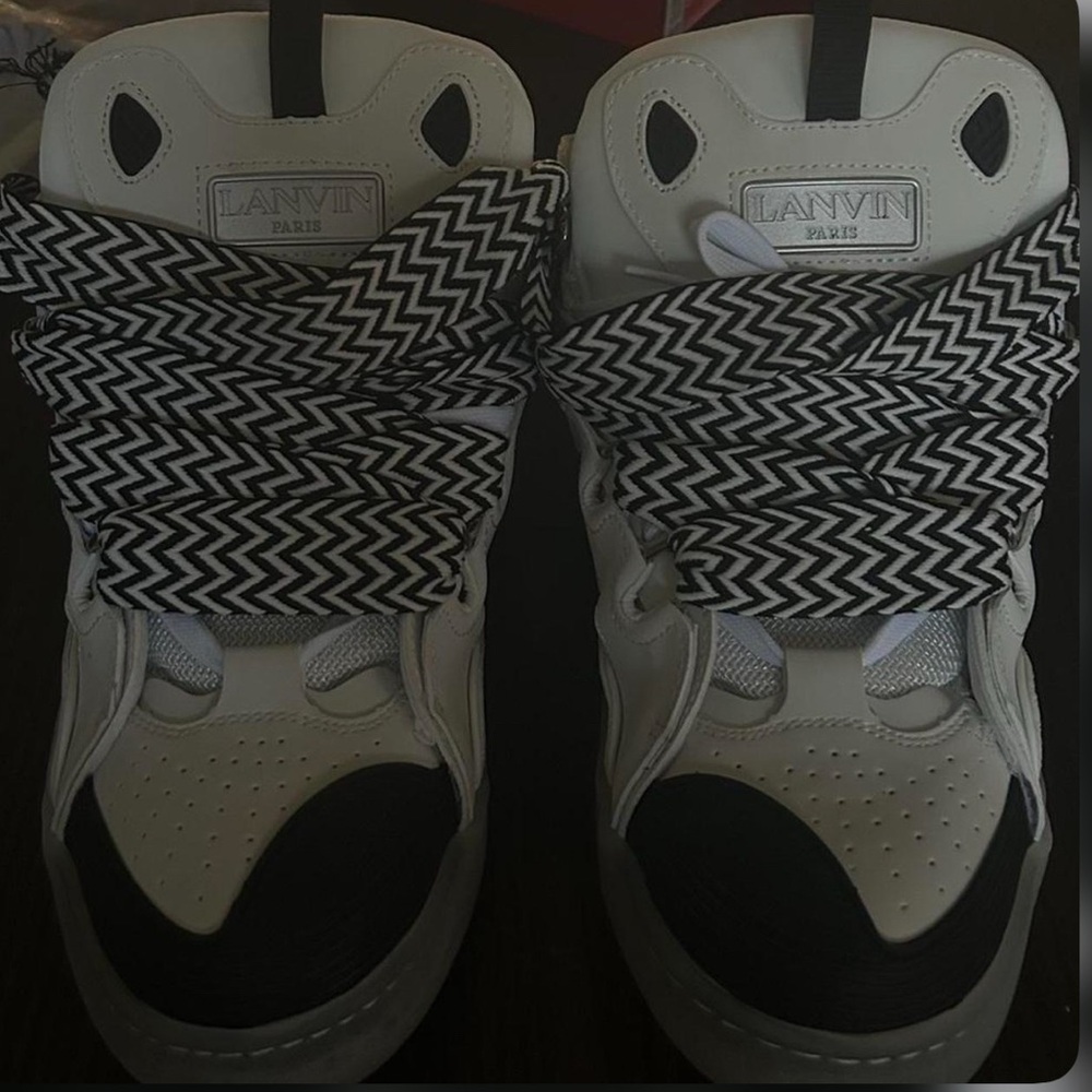 Lanvin High-Top Sneakers with Black and White Laces